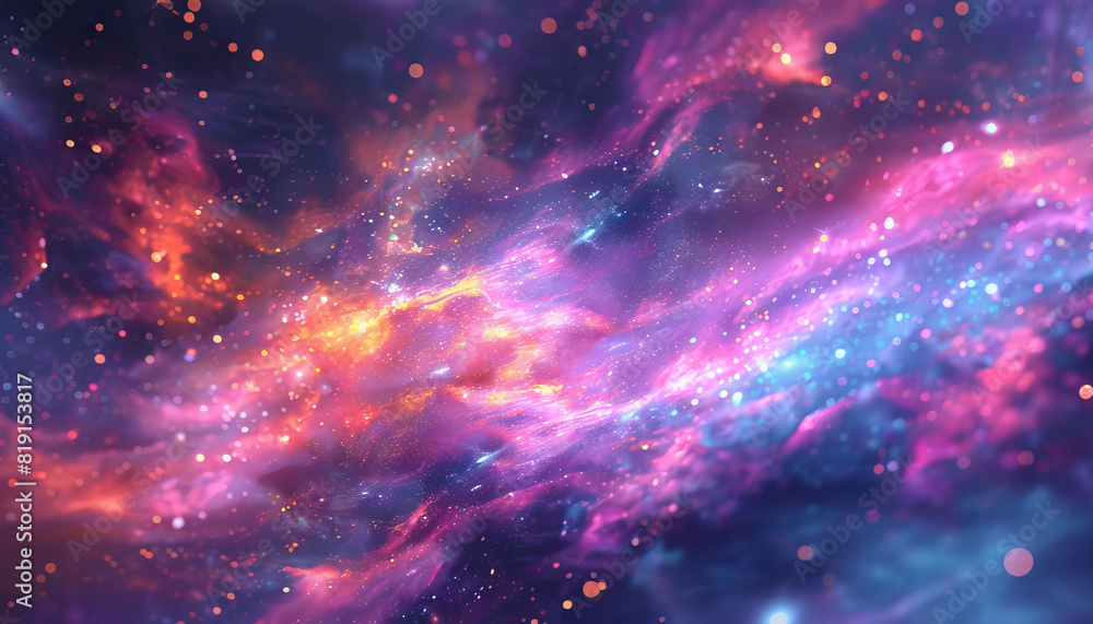 Aufkleber abstract digital artwork with cosmic patterns - add a cosmic touch with this abstract digital artwor