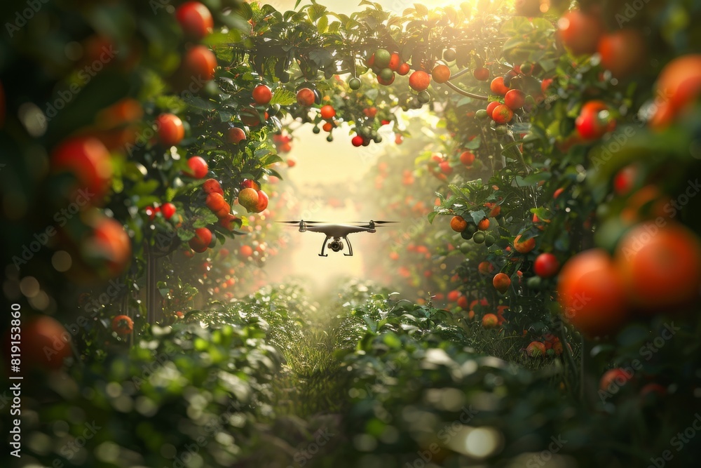 Poster sensoric water management and precision crop applications with automated farming drones and irrigati