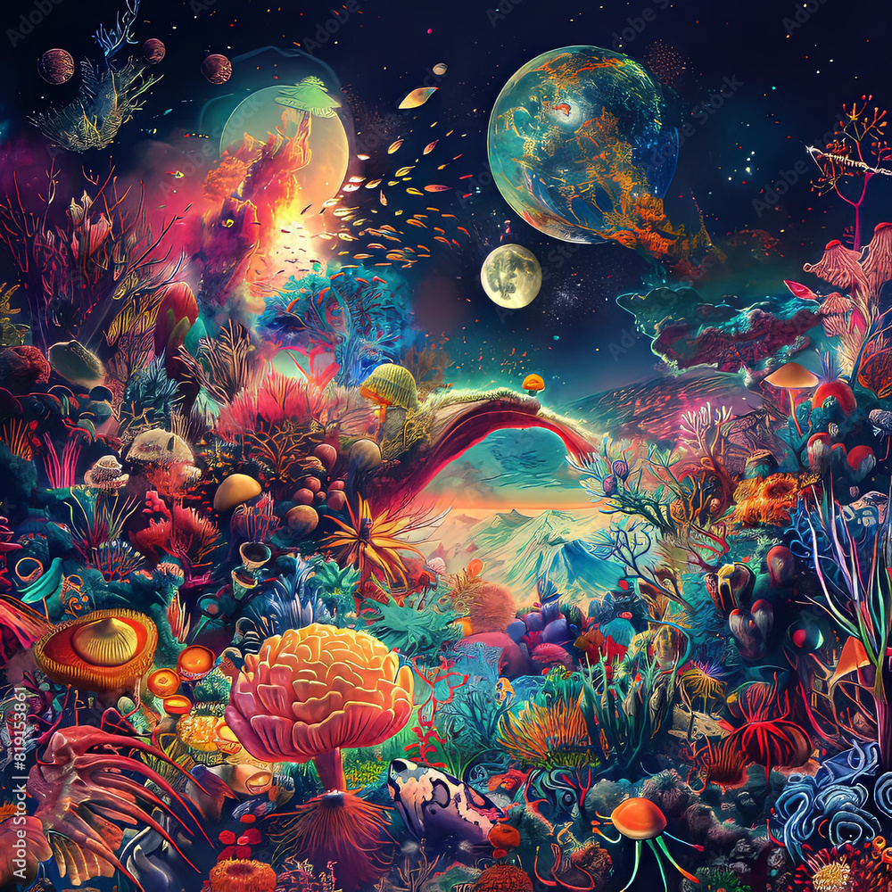 Poster the colorful photorealistic image showcases intricate details in a beautiful composition.