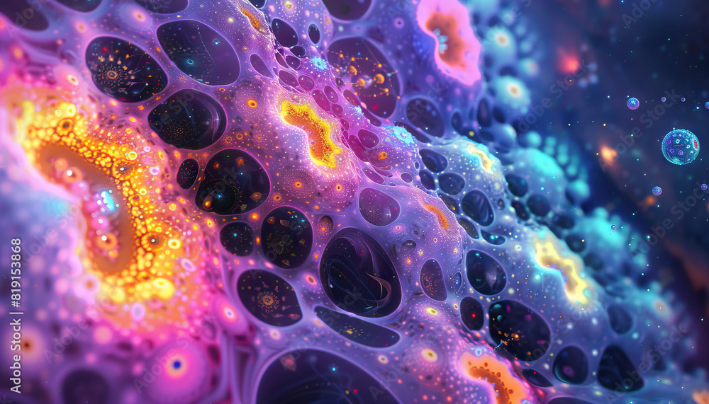 Aufkleber abstract digital artwork with cosmic patterns - add a cosmic touch with this abstract digital artwor