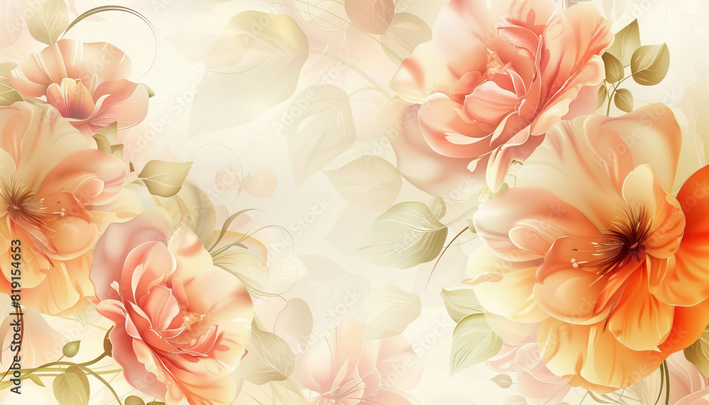 Aufkleber abstract background with elegant floral patterns - add a touch of sophistication with this abstract 