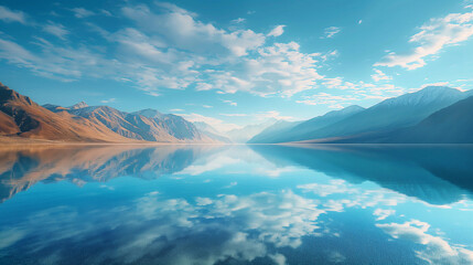 Mirror Image: Pangong Lake's Reflective Beauty