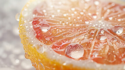 close-up of lemon slice in clear water with bubbles.Generative ai