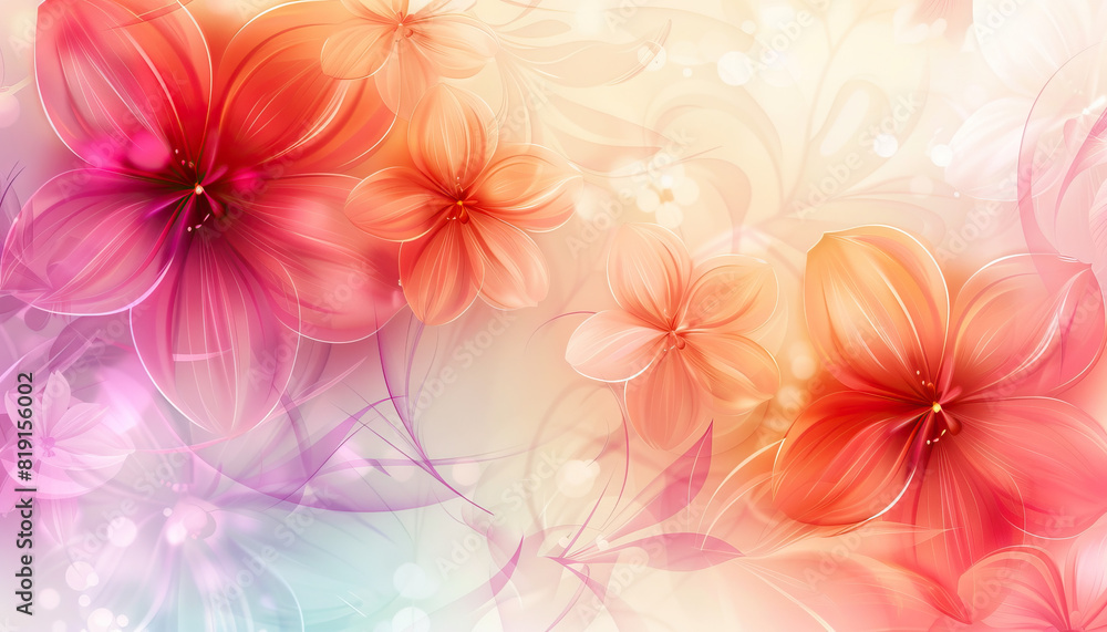 Aufkleber abstract background with elegant floral patterns - add a touch of sophistication with this abstract 