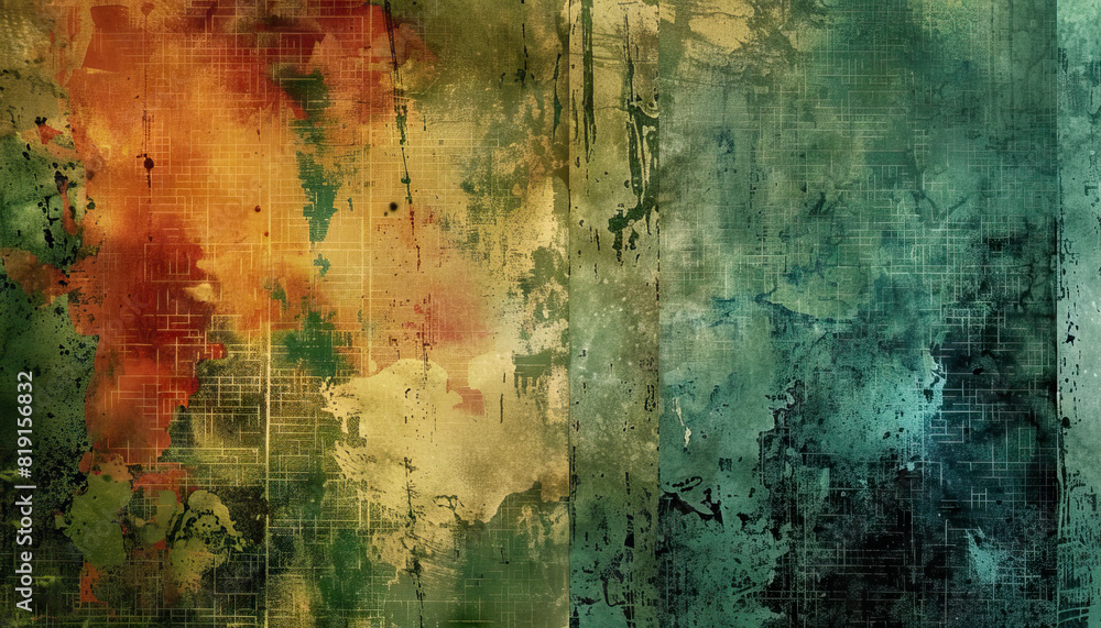 Aufkleber abstract digital artwork with grunge texture - add an edgy look with this abstract digital artwork f
