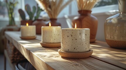 aesthetic white candle container mockup, eco and organic candle, spa candle brand.