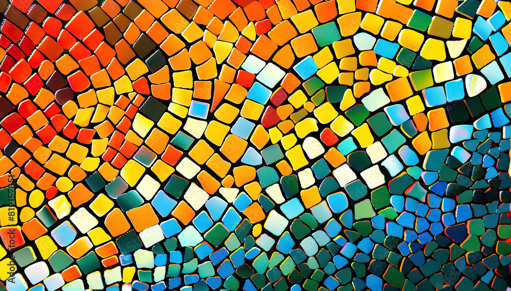 Aufkleber abstract digital artwork with mosaic pattern - add a unique look with this abstract digital artwork 