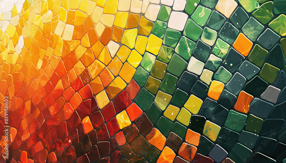 Aufkleber abstract digital artwork with mosaic pattern - add a unique look with this abstract digital artwork 