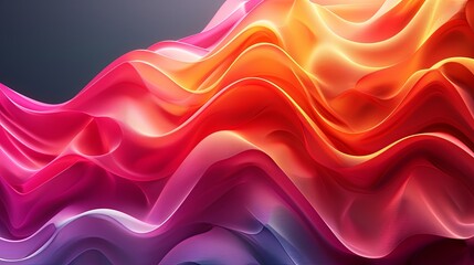 Obraz premium Abstract 3D waveforms in bright color