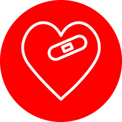 emoji Injured Heart Line White Circle Red Icon Design
