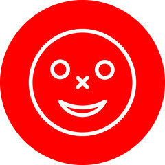 emoji smile Line White Circle Red Icon Design