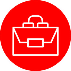 Shoulder bag Line White Circle Red Icon Design