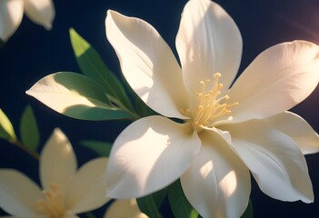 Jasmine flower closeup Realistic Light understand sun light significantly summer flower concept