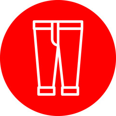 Pants Line White Circle Red Icon Design