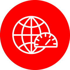 Site Speed Line White Circle Red Icon Design