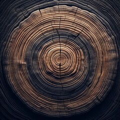 Detailed close-up of a tree ring texture showcasing the intricate patterns and natural gradients of wood.. AI Generation