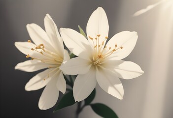 Jasmine flower closeup Realistic Light understand sun light significantly summer flower concept