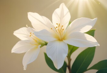 Fototapeta premium Jasmine flower closeup Realistic Light understand sun light significantly summer flower concept