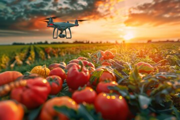 Agriculture with drone tech for crop cultivation using advanced technology for sustainable crops and smart farming tech in agricultural crop protection practices.