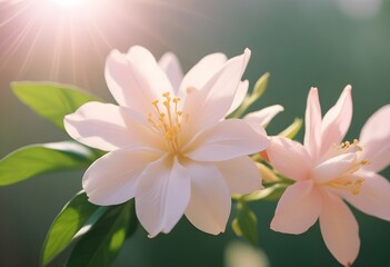 Fototapeta premium Jasmine flower closeup Realistic Light understand sun light significantly summer flower concept