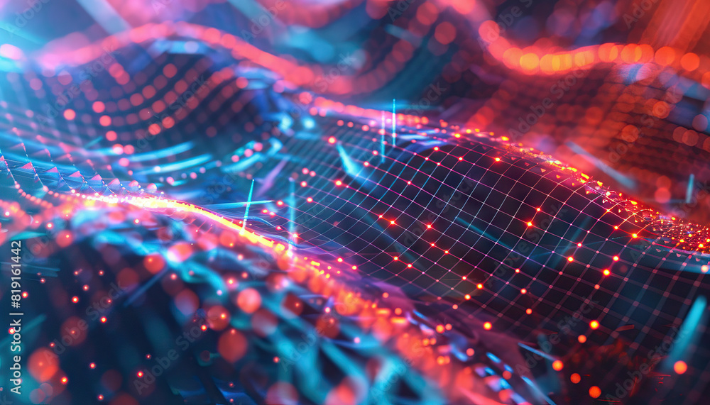 Aufkleber abstract digital artwork with holographic effect - add a futuristic touach with this abstract digita