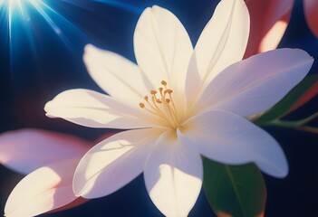 Obraz premium Jasmine flower closeup Realistic Light understand sun light significantly summer flower concept