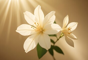 Fototapeta premium Jasmine flower closeup Realistic Light understand sun light significantly summer flower concept