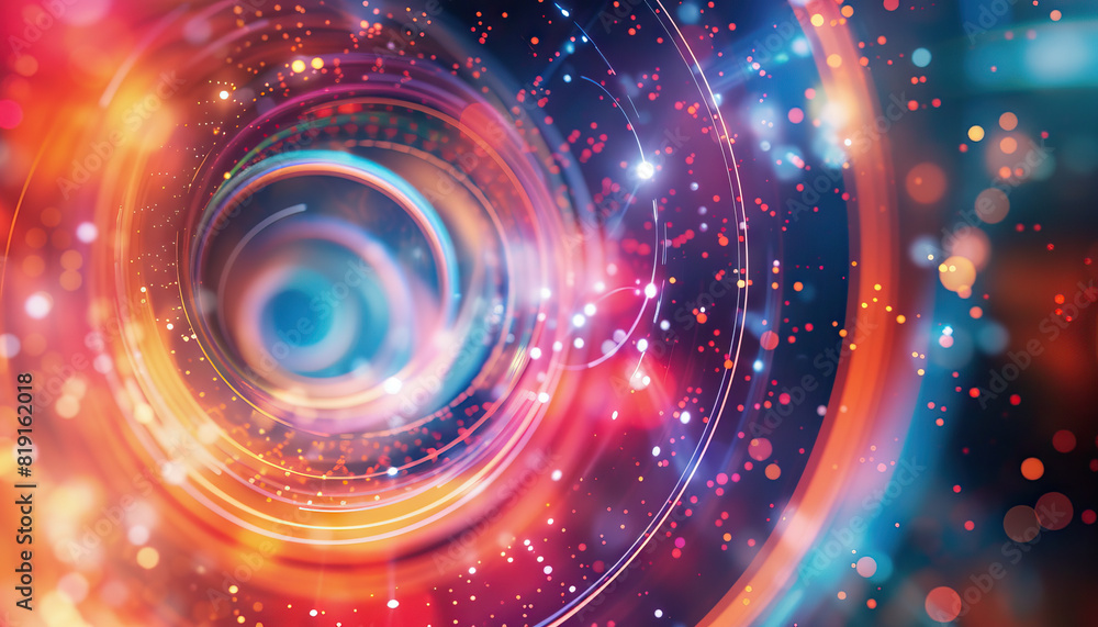 Aufkleber abstract digital artwork with holographic effect - add a futuristic touch with this abstract digital