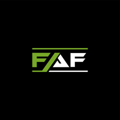 FAF letter logo design on BLACK background. FAF creative initials letter logo concept. FAF letter design.