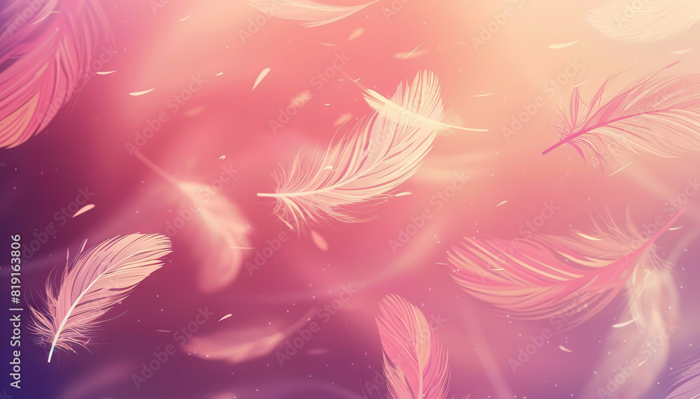 Aufkleber abstract background with floating feathers - add a whimsical touch to your designs with this abstrac