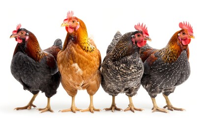 Fototapeta premium chickens, photo of stock, on a white background