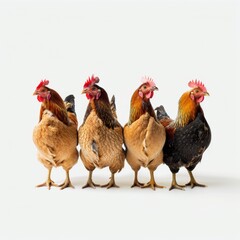 Fototapeta premium chickens, photo of stock, on a white background