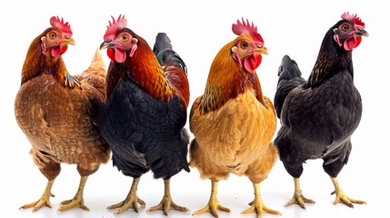 Fototapeta premium chickens, photo of stock, on a white background