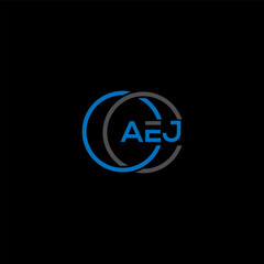 AEJ letter logo design on BLACK background. AEJ creative initials letter logo concept. AEJ letter design.