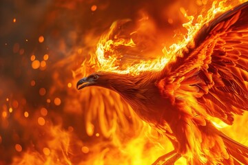 Elegant phoenix rising - Photographing the mythical bird's majestic rebirth from flames