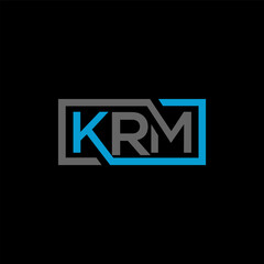 KRM letter logo design on BLACK background. KRM creative initials letter logo concept. KRM letter design.
