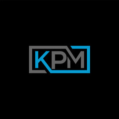 KPM letter logo design on BLACK background. KPM creative initials letter logo concept. KPM letter design.