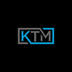 KTM letter logo design on BLACK background. KTM creative initials letter logo concept. KTM letter design.