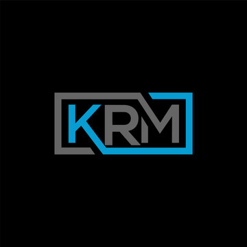 KRM letter logo design on BLACK background. KRM creative initials letter logo concept. KRM letter design.