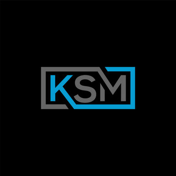 KSM letter logo design on BLACK background. KSM creative initials letter logo concept. KSM letter design.