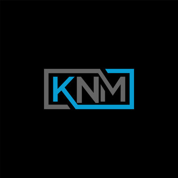 KNM letter logo design on BLACK background. KNM creative initials letter logo concept. KNM letter design.