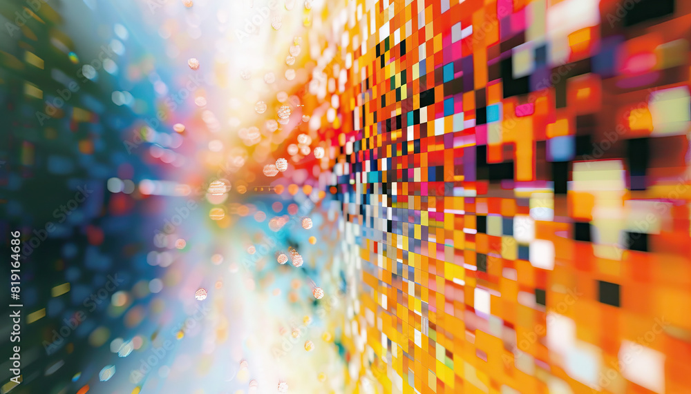 Poster abstract digital artwork with pixelated effect - add a contemporary twist with this abstract digital