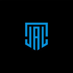 JAL letter logo design on BLACK background. JAL creative initials letter logo concept. JAL letter design.