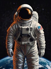 Vector Astronaut on space illustration