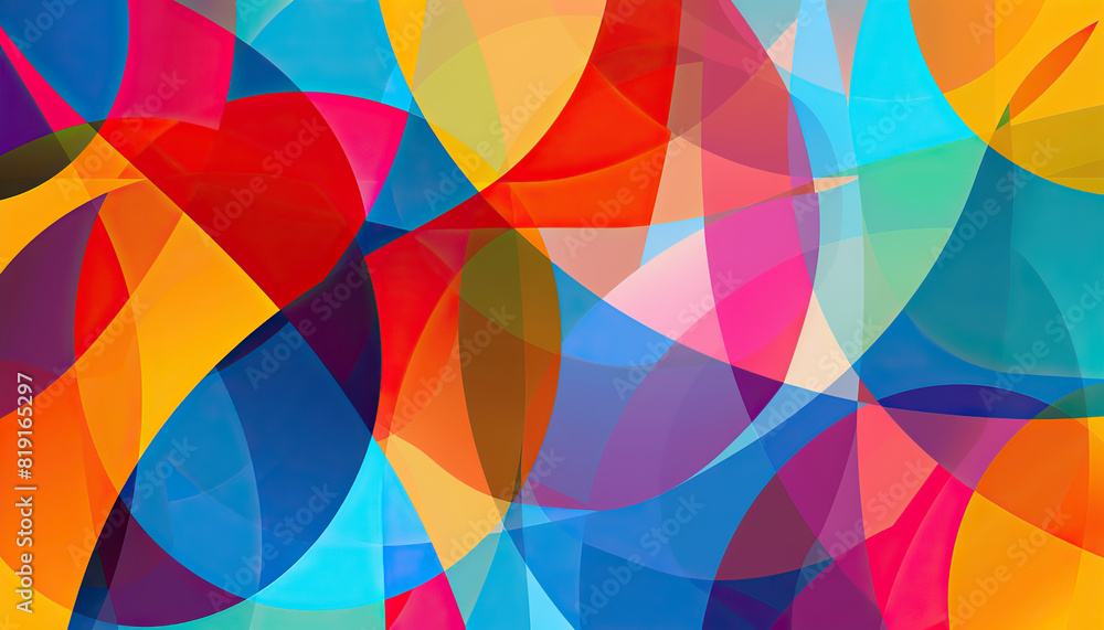 Aufkleber abstract background with colorful geometric patterns - add a playful element to your designs with th