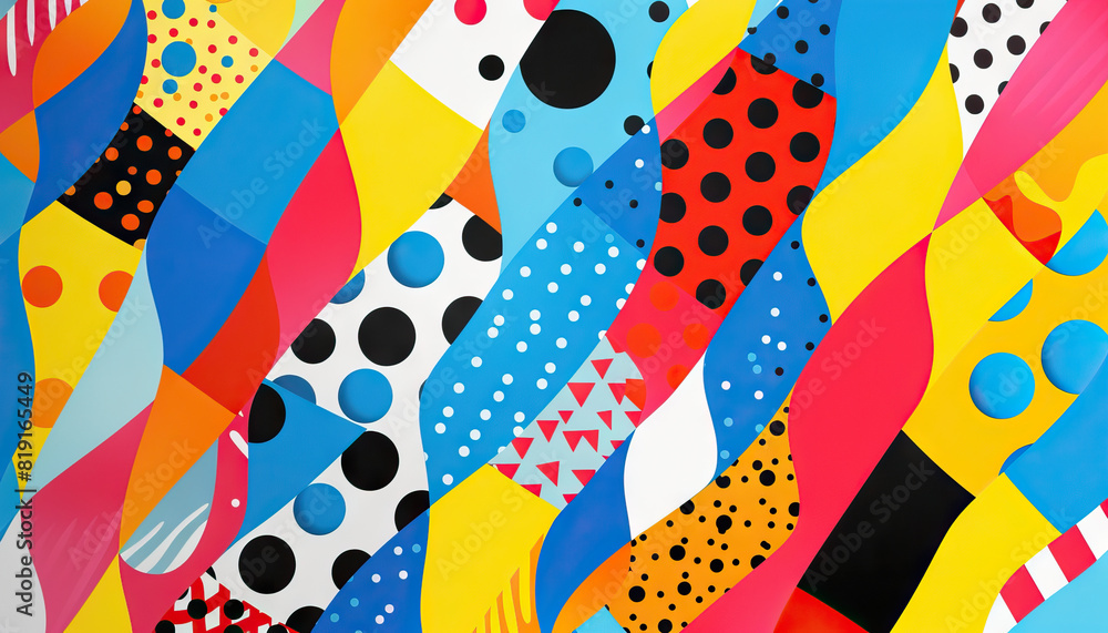Aufkleber abstract background with colorful geometric patterns - add a playful element to your designs with th