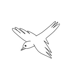 Line art fish and bird