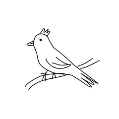 Line art fish and bird