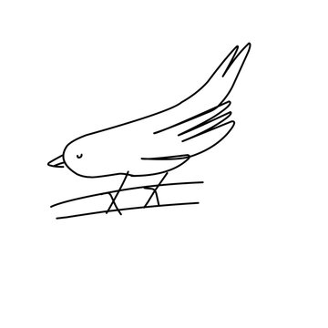 recommend clip art: Line art fish and bird