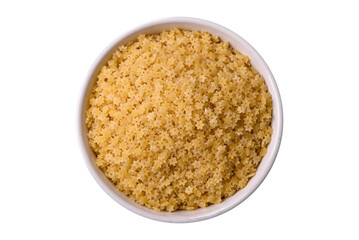 Raw stelline pasta from durum wheat with salt and spices